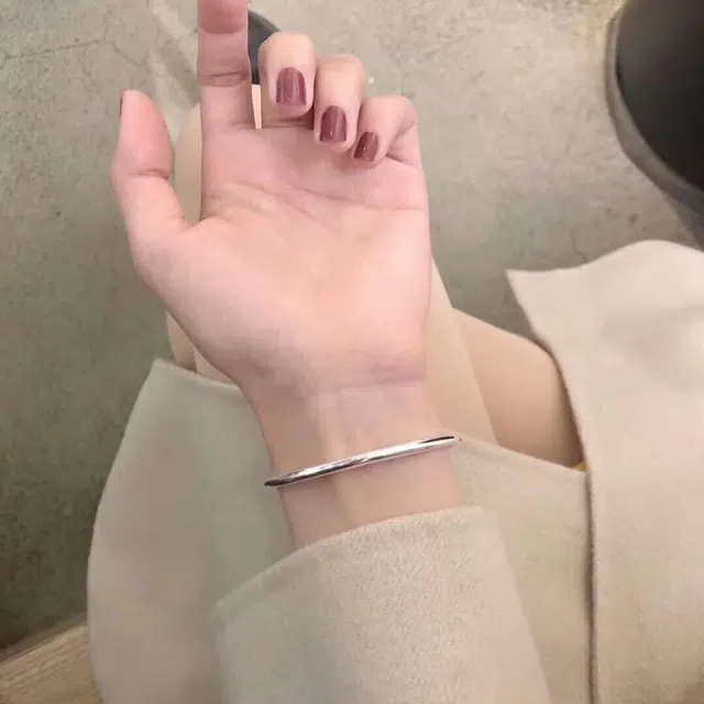 亲喜 素圈推拉 光面时尚可调节个性手环复古实心森系小清新风 铜镀银 手镯 女款