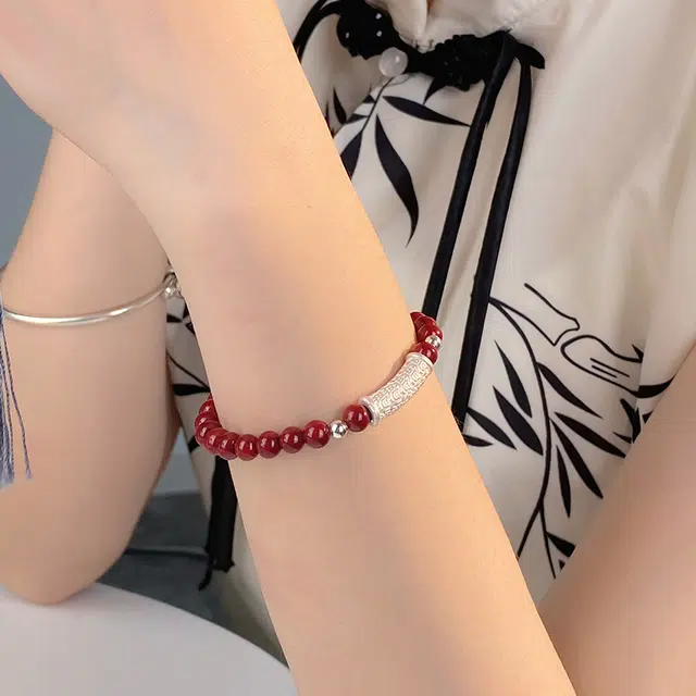 亲喜 百福新中式古风优雅小清新吉祥如意 朱砂 手串 女款