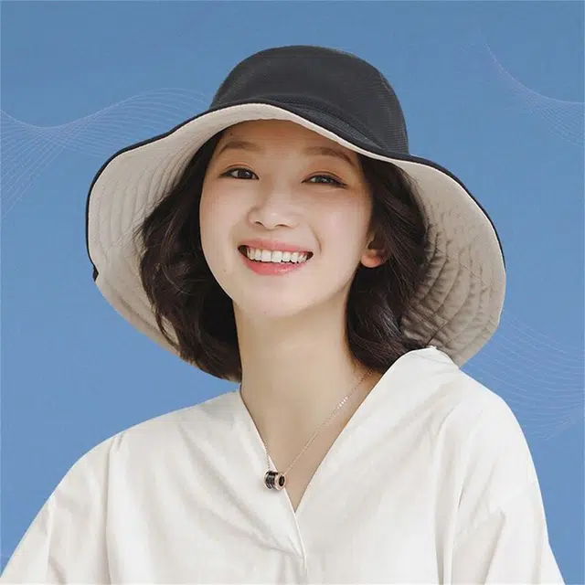 匹克 简约纯色双面可佩戴可折叠户外防晒防紫外线 涤纶 渔夫帽 女款