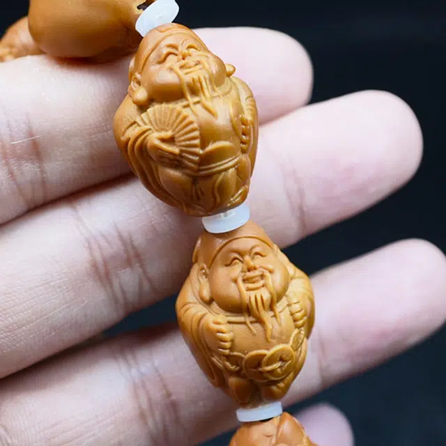 蓝品 八宝财神 橄榄核 手串 男女同款情侣款