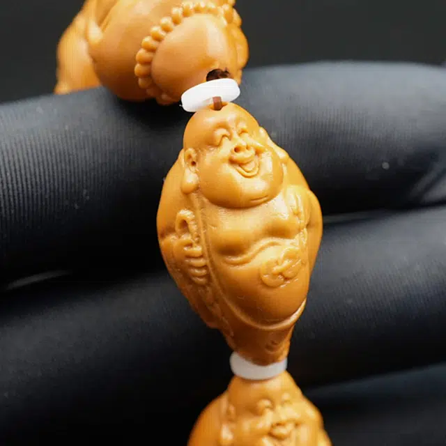 蓝品 八宝弥勒 橄榄核 手串 男女同款情侣款
