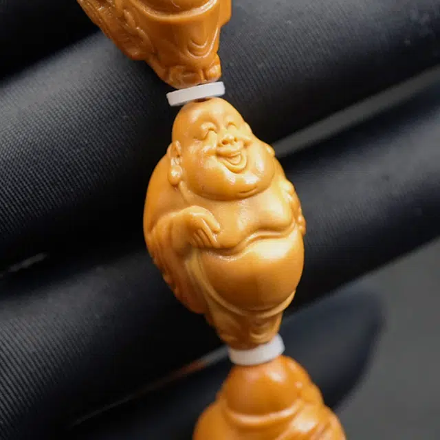 蓝品 八宝弥勒 橄榄核 手串 男女同款情侣款