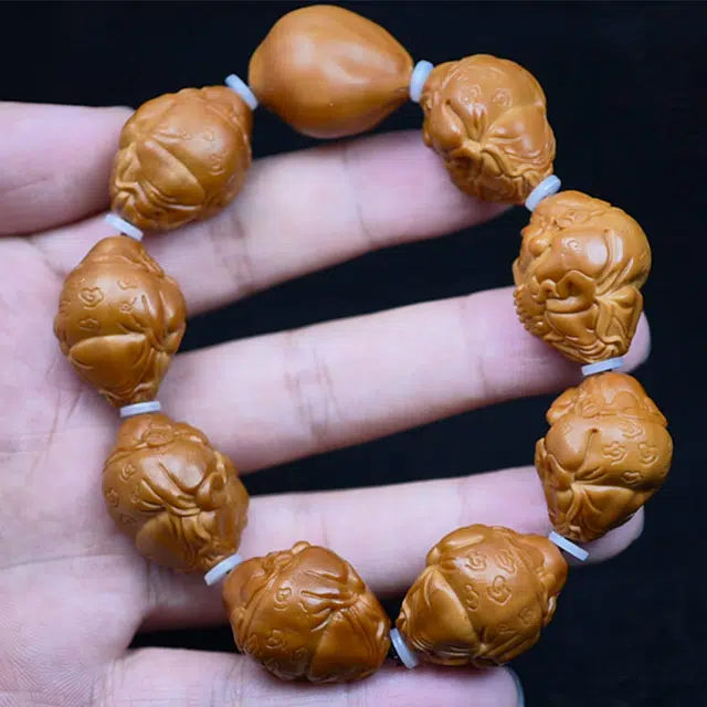 蓝品 祥云财神 橄榄核 核桃手串 男女同款情侣款