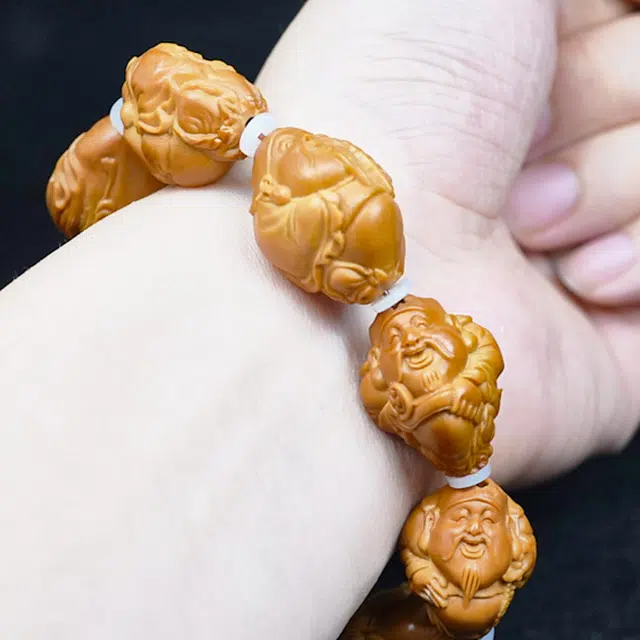 蓝品 钱袋财神 橄榄核 核桃类手串 男女同款情侣款