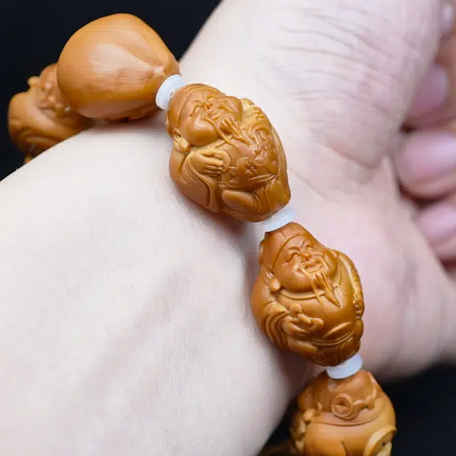 蓝品 八宝财神 橄榄核 手串 男女同款情侣款