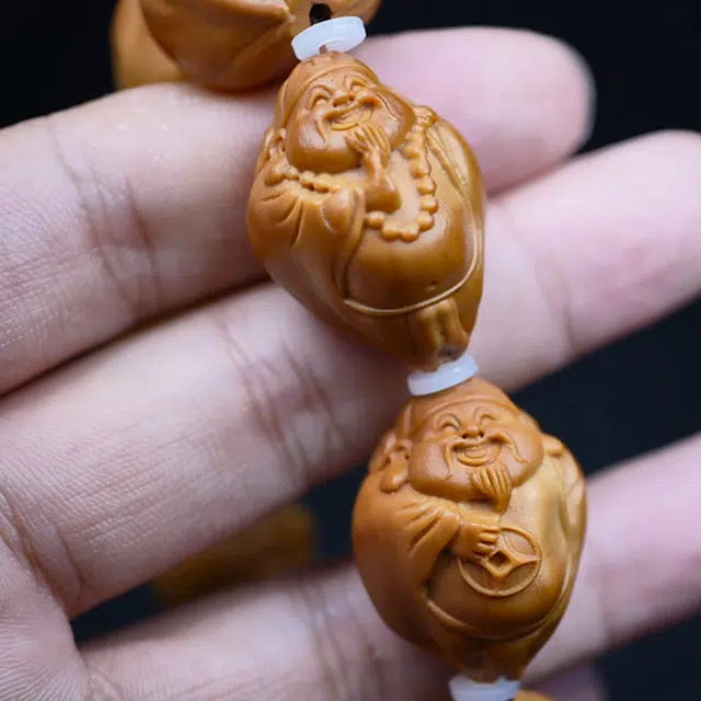 蓝品 包衣财神 橄榄核 核桃类手串 男女同款情侣款