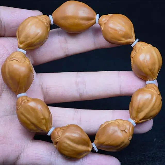 蓝品 包衣财神 橄榄核 核桃类手串 男女同款情侣款