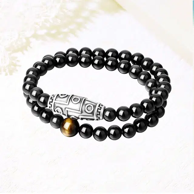 【双层叠带】吉韵天珠 国潮文玩古玩复古百搭 招财转运九眼 前程似锦 良辰缘 合金#好运#好运 黑檀 手串 男女同款情侣款