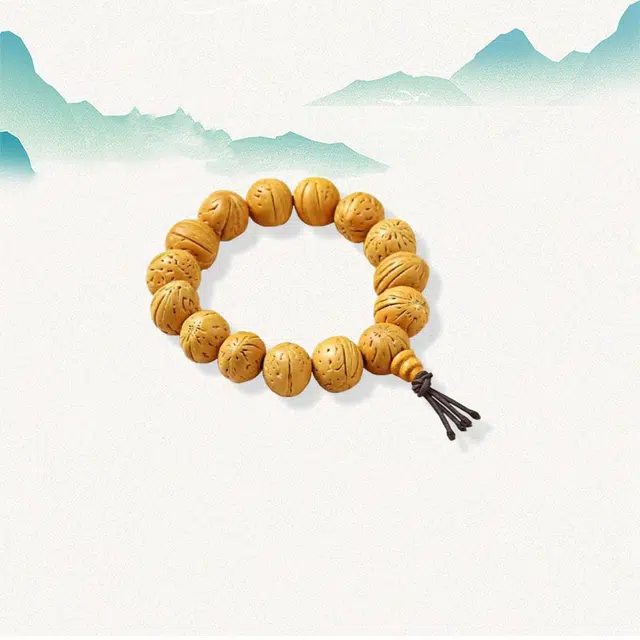 良辰缘 素圈转运串珠吉祥纳福 新中式国潮风复古文艺 盘玩简约#好运 文玩核桃 手串 男女同款情侣款