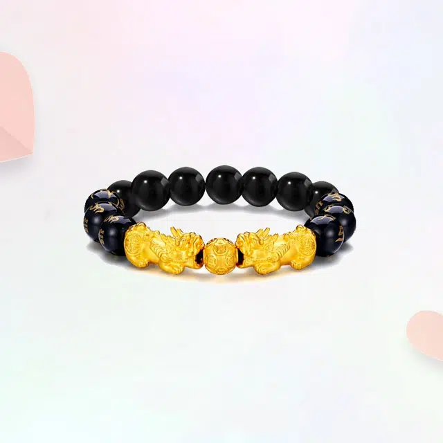 双貔貅铜钱转运珠 立体精致浮雕纹理复古招财纳福吞金兽手饰#好运  良辰缘 合金 黑檀 手串 男女同款情侣款