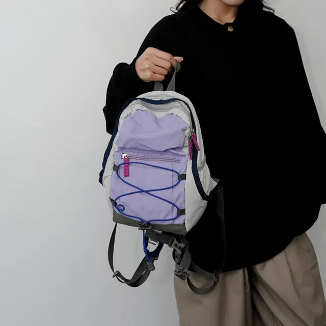 艾妮兔 可爱抽绳休闲包旅行尼龙轻便双肩包 男女同款情侣款 多色