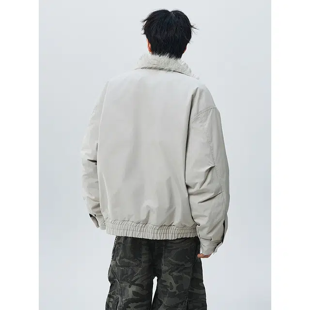 华夏儿女 秋冬复古美式座山雕毛领老钱风保暖加厚棉服 男女同款