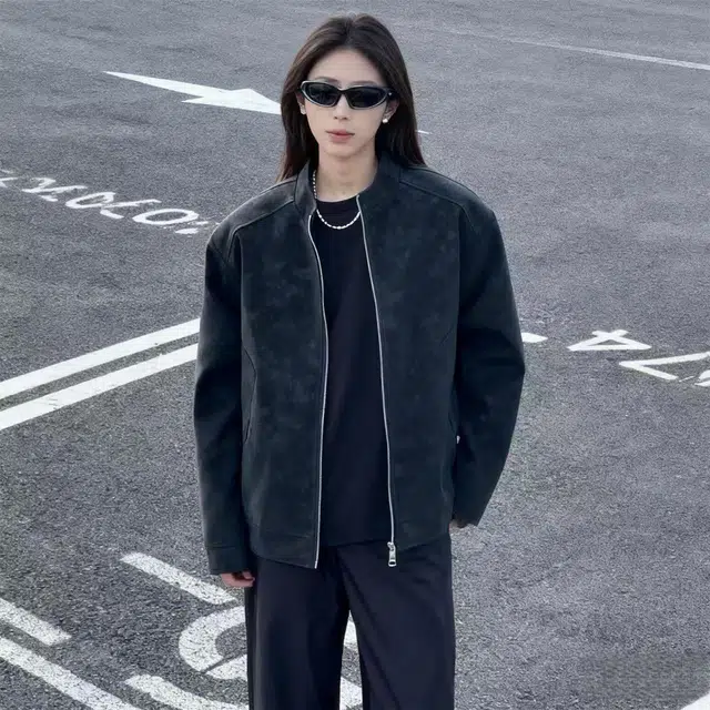 华夏儿女 美式复古设计感穿搭高街痞帅高级感立领百搭长袖夹克外套 男女同款