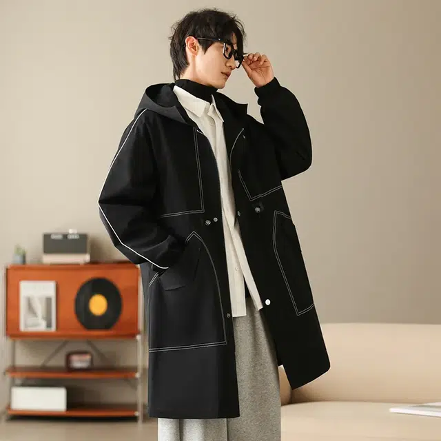 华夏儿女 大货中长款呢风衣 男女同款