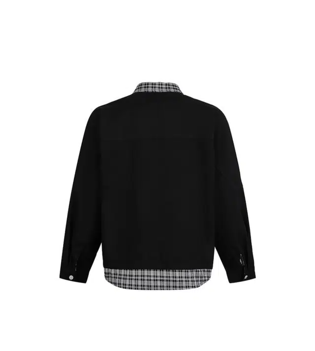 华夏儿女 美式复古宽松潮牌假两件格纹拼接时尚百搭工装设计情侣款夹克 男女同款