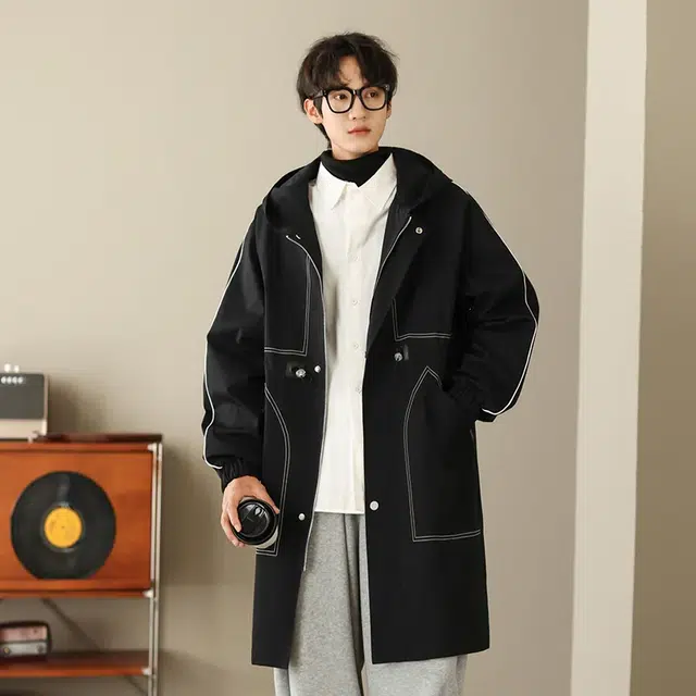 华夏儿女 大货中长款呢风衣 男女同款