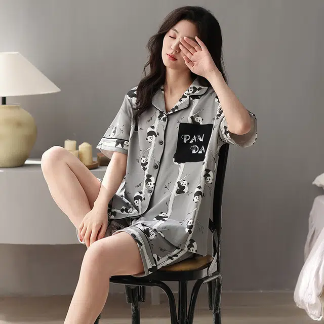怀尔蔚 透气薄款短袖睡衣套装 女款
