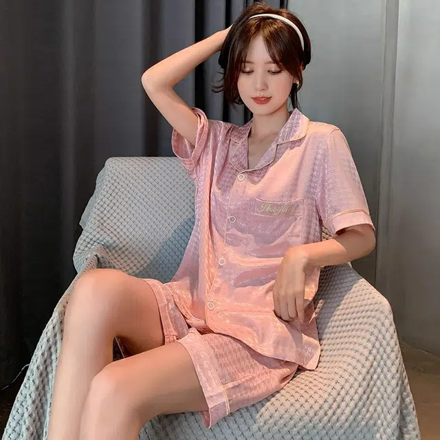 怀尔蔚 个性甜美休闲舒适睡衣套装 女款 粉色
