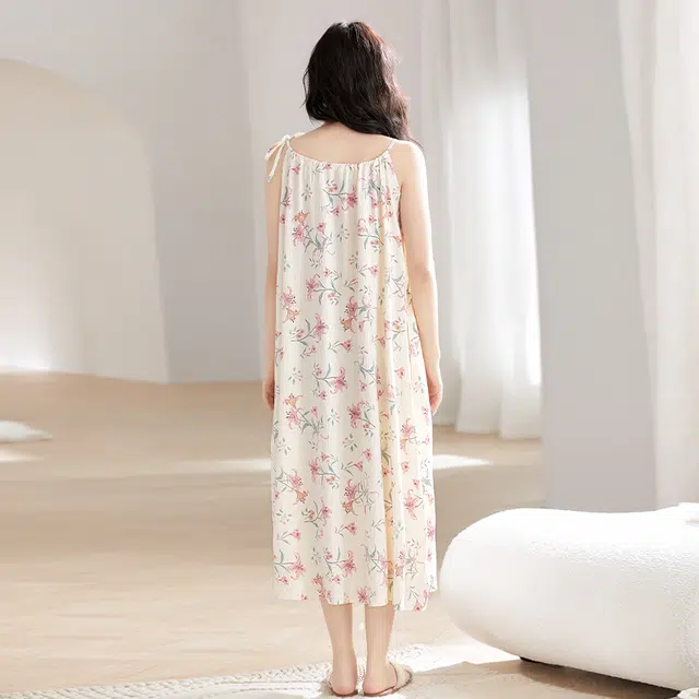 怀尔蔚 可外穿舒适薄款无袖吊带家居服睡裙 女款