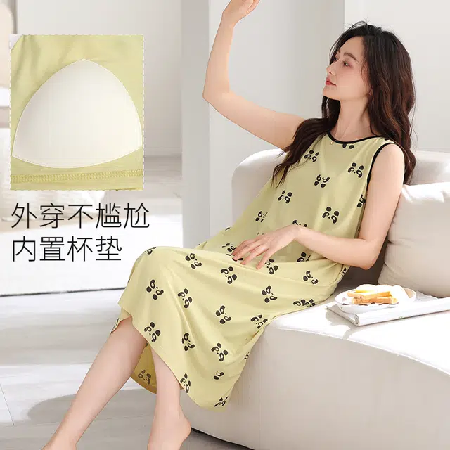 怀尔蔚 舒适薄款吊带无袖睡裙 女款