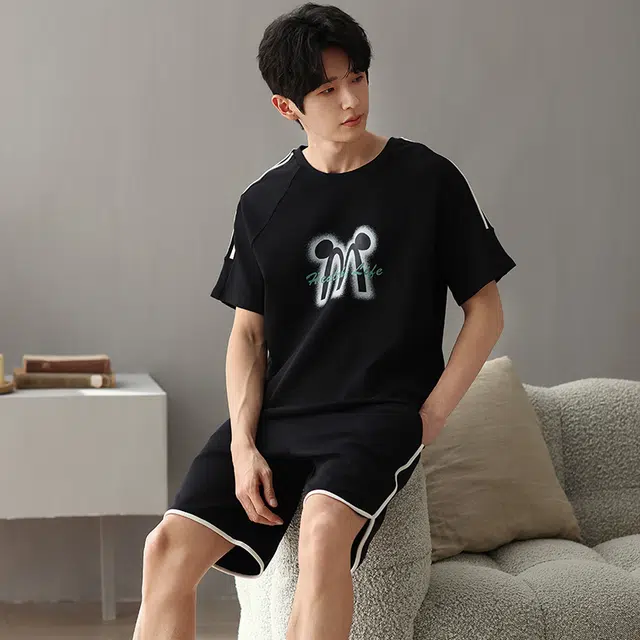 怀尔蔚 舒适薄款短袖睡衣套装 男款