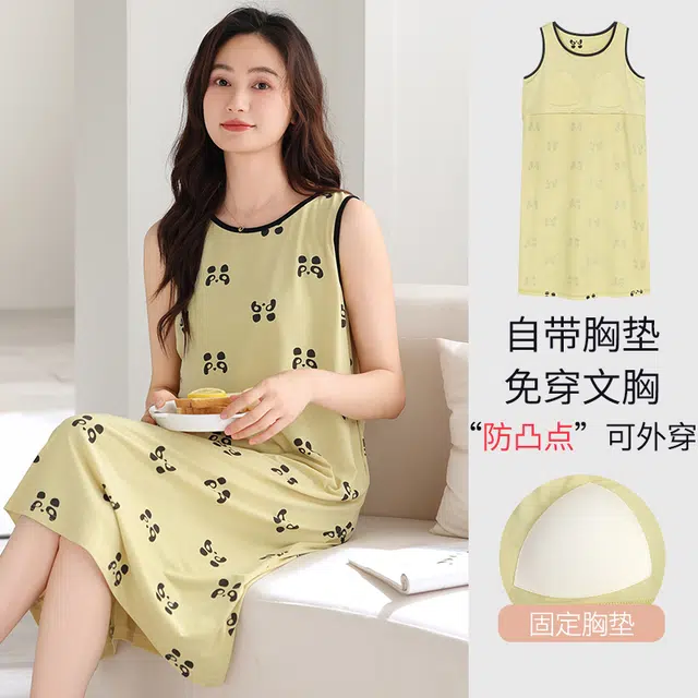 怀尔蔚 舒适薄款吊带无袖睡裙 女款