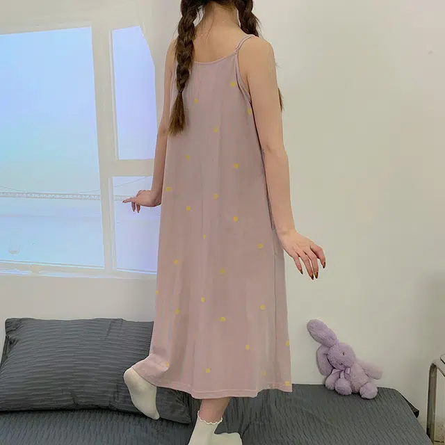 怀尔蔚 舒适薄款家居服可外穿无袖吊带睡裙 女款