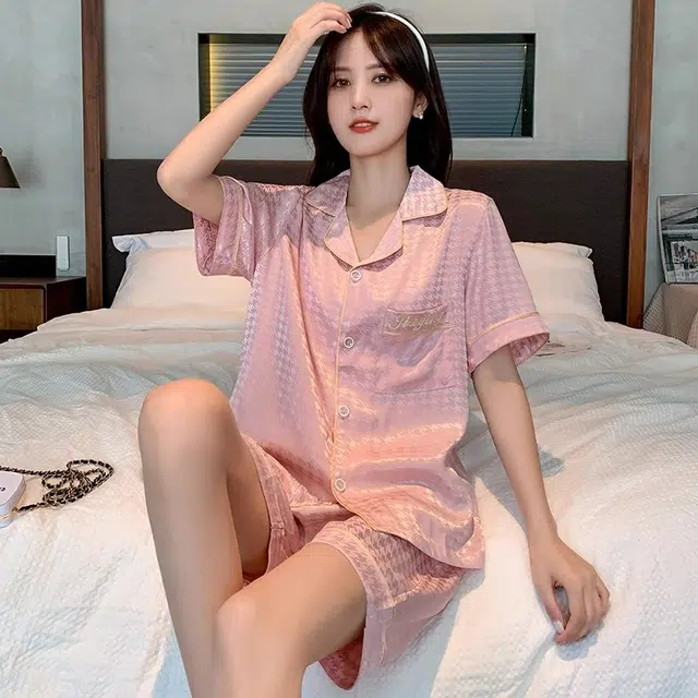 怀尔蔚 个性甜美休闲舒适睡衣套装 女款 粉色