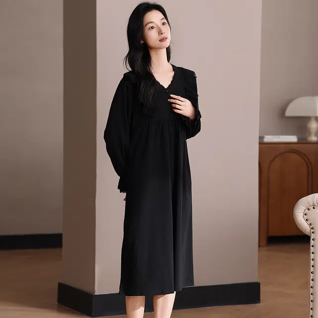 怀尔蔚 长袖舒适薄款家居服睡裙 女款