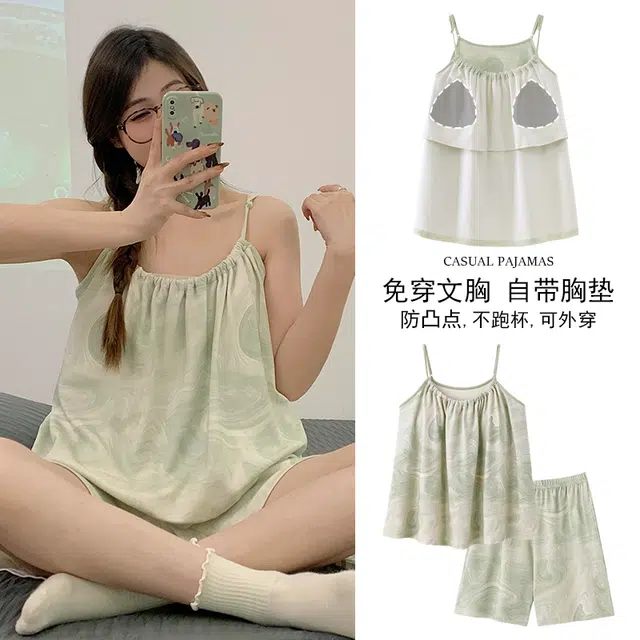 怀尔蔚 可外穿薄款休闲舒适简约家居服睡衣套装 女款