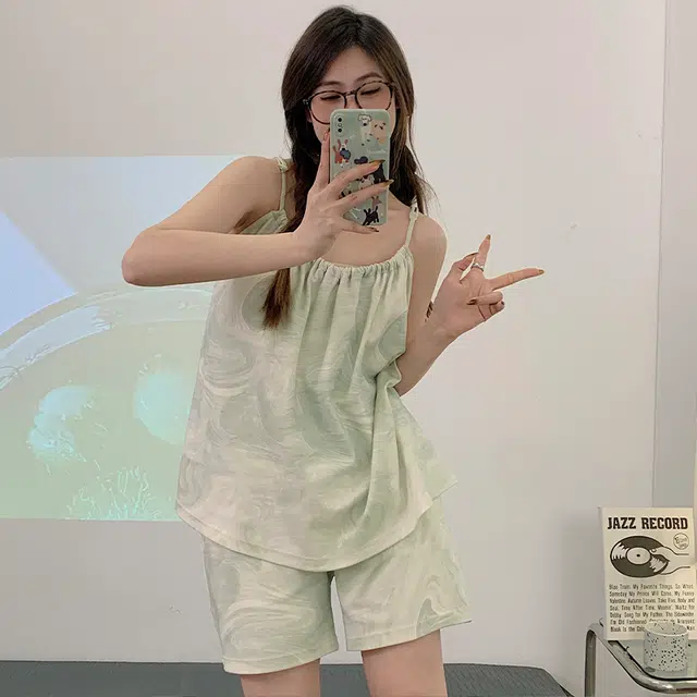 怀尔蔚 可外穿薄款休闲舒适简约家居服睡衣套装 女款