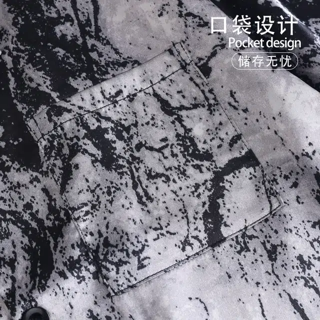 怀尔蔚 舒适透气翻领短袖上衣休闲家居服五分裤睡衣套装 男款 图片色