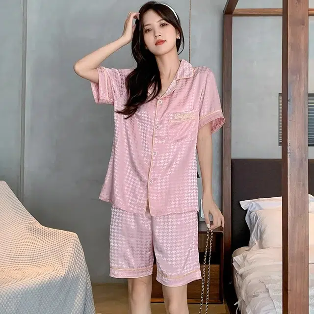 怀尔蔚 个性甜美休闲舒适睡衣套装 女款 粉色