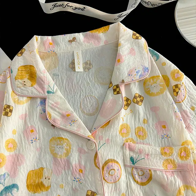 怀尔蔚 可外穿短袖上衣舒适短裤薄款家居服长裤睡衣套装 女款