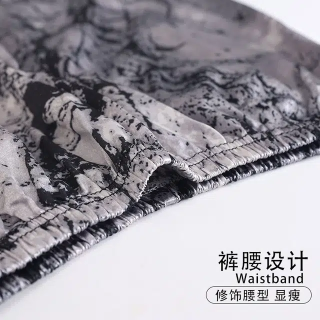 怀尔蔚 舒适透气翻领短袖上衣休闲家居服五分裤睡衣套装 男款 图片色