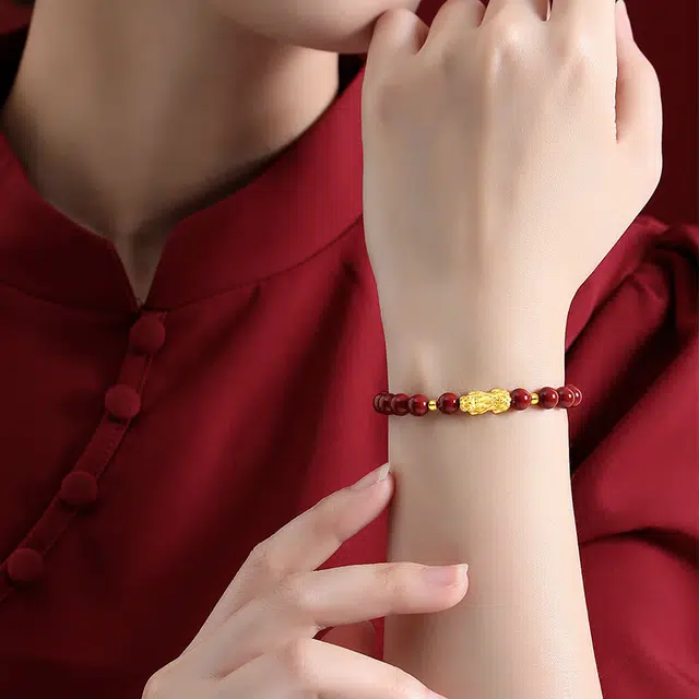 亨万福 国潮貔貅转运轻奢小众#好运 足金 一口价 黄金手串 女款