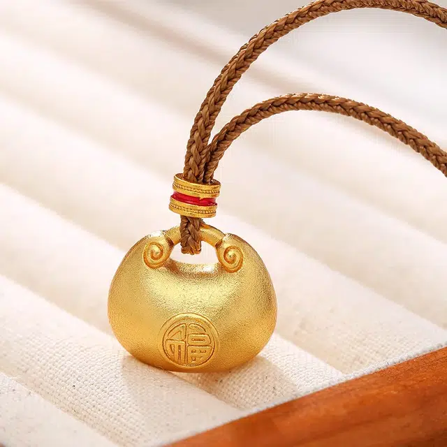 亨万福 福气满满 小胖福吊坠 金坨坨本命年招财转运时来运转编绳挂坠潮流 #好运 足金 按克计价 黄金项链 女款