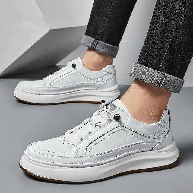 公牛雷霆 头层牛皮 百搭时尚通勤 耐磨防滑 低帮 板鞋 男款