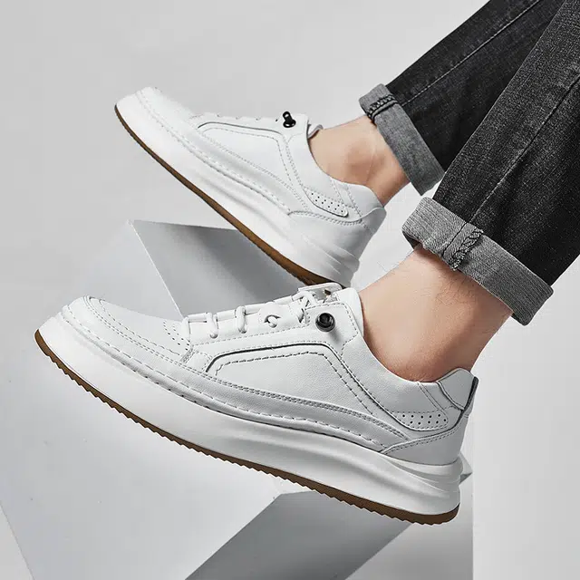 公牛雷霆 头层牛皮 百搭时尚通勤 耐磨防滑 低帮 板鞋 男款