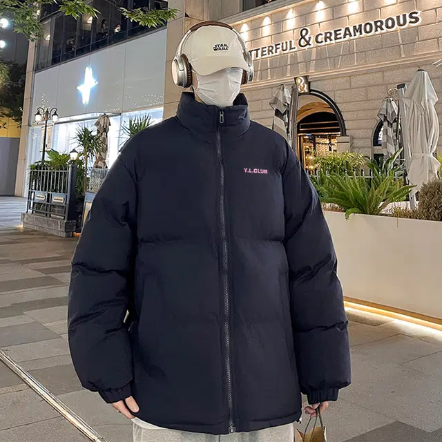 雅鹿 美式潮流基础款保暖时尚领加绒加厚保暖纯色休闲宽松户外防寒百搭高级感学院风氛围感棉服 男女同款