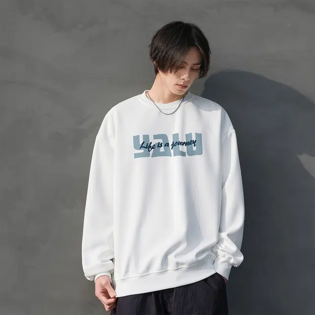 雅鹿 美式嘻哈字母印花宽松休闲圆领卫衣 男女同款