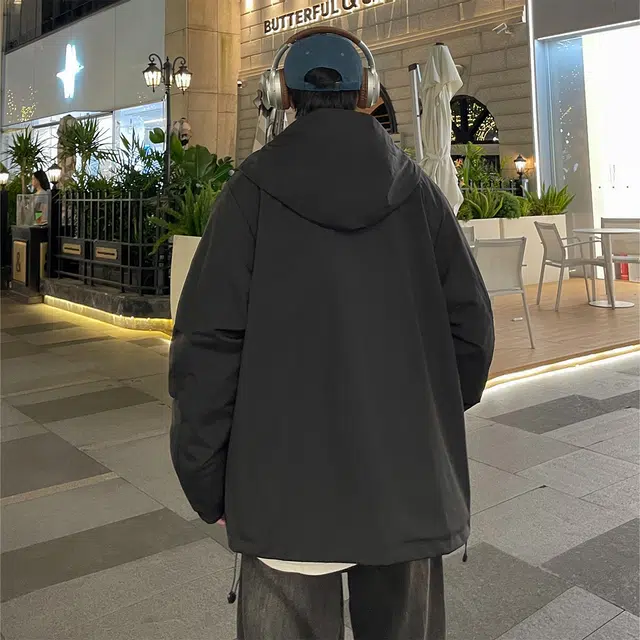 雅鹿  美式潮流高级感纯色户外连帽休闲宽松工装简约三合一可拆卸摇粒绒内胆  防水防风冲锋衣 男女同款