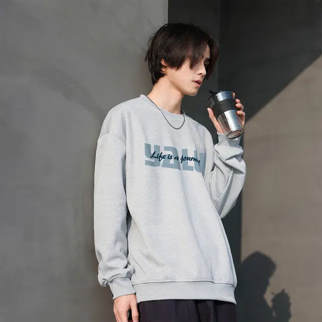 雅鹿 美式嘻哈字母印花宽松休闲圆领卫衣 男女同款