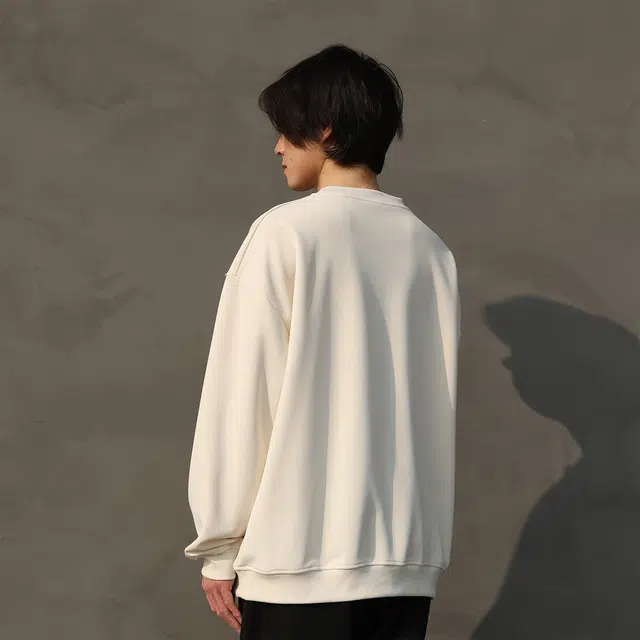 雅鹿 宽松休闲圆领落肩套头卫衣 男女同款