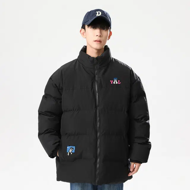 雅鹿 美式潮流基础款立领加绒加厚保暖纯色休闲宽松户外防寒百搭高级感学院风氛围感简约痞帅棉服 男女同款
