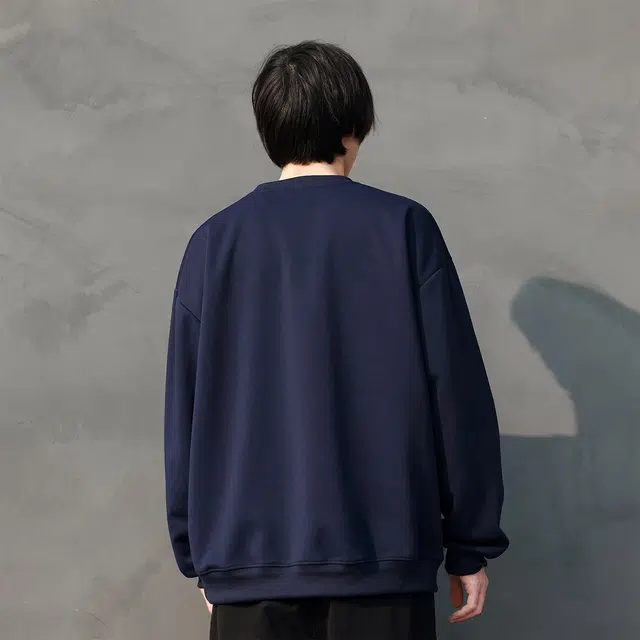 雅鹿 宽松休闲圆领落肩套头卫衣 男女同款