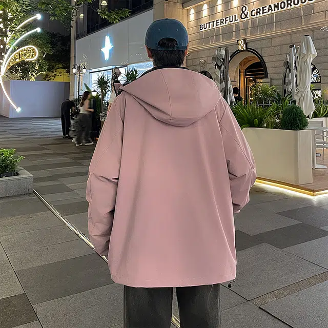 雅鹿  美式潮流高级感纯色户外连帽休闲宽松工装简约三合一可拆卸摇粒绒内胆  防水防风冲锋衣 男女同款
