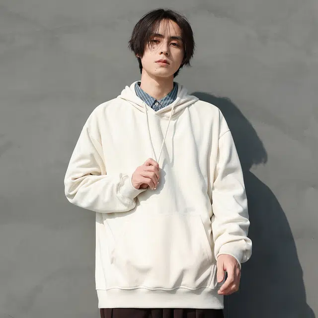 雅鹿 美式潮流青少年学生卡通字母设计感印花宽松休闲高级感落肩套头连帽长袖卫衣 男女同款