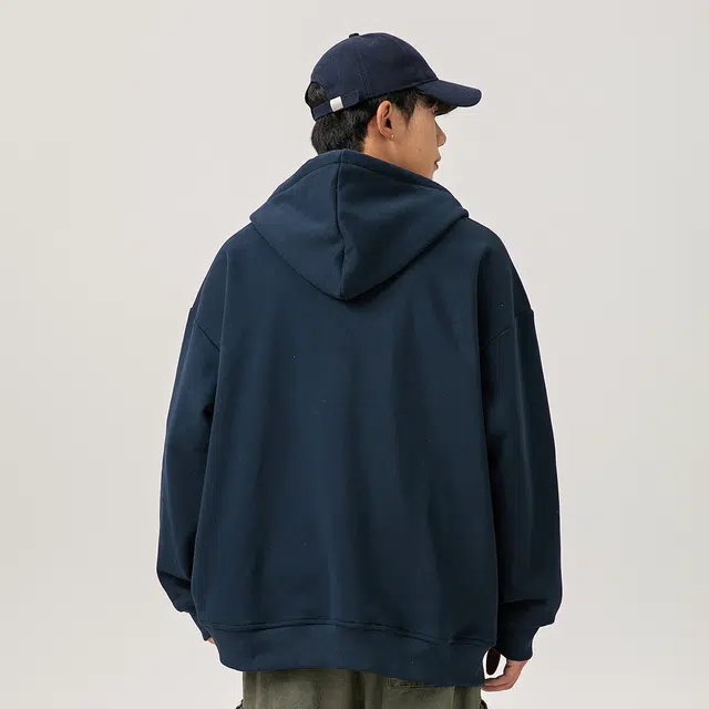 雅鹿 美式街头复古印花休闲宽松百搭氛围感连帽高街学院风高级感夹克外套 男女同款