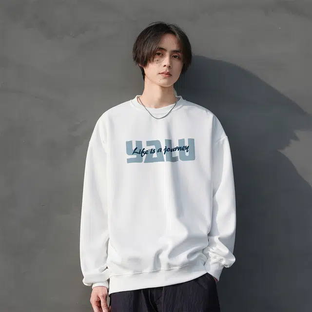 雅鹿 美式嘻哈字母印花宽松休闲圆领卫衣 男女同款